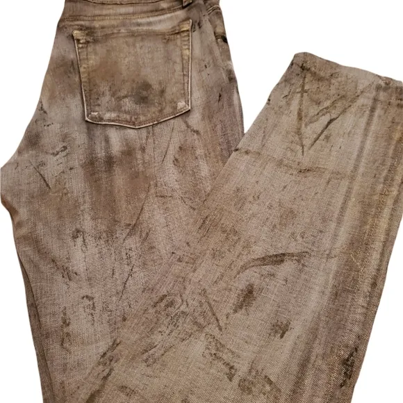 David Kahn Splattered Paint Distressed Skinny Jean Size 27