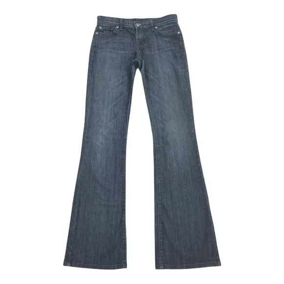 David Kahn Bootcut Flare Leg Jeans Size 26 Womens Dark Blue Wash Denim