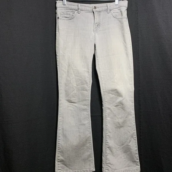David Kahn Jeanswear Womens 28 Waist Light Gray Low Rise Bootcut Flap pocket