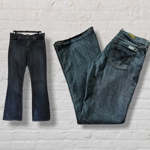 David Kahn Niki 818 Medium Wash Distressed Mid Rise Flare Leg Denim Jeans