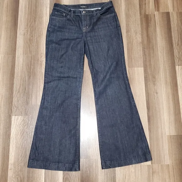 David Kahn Flared Jeans Womens 28 Blue Dark Wash Denim Made in USA