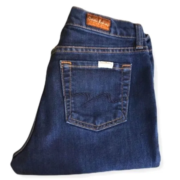 David Kahn Ladies Straight Leg Dark Wash Jeans Size 8