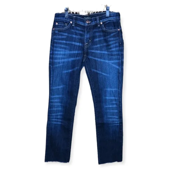 DAVID KAHN Nikki Straight Leg Whiskered Jeans Size 28