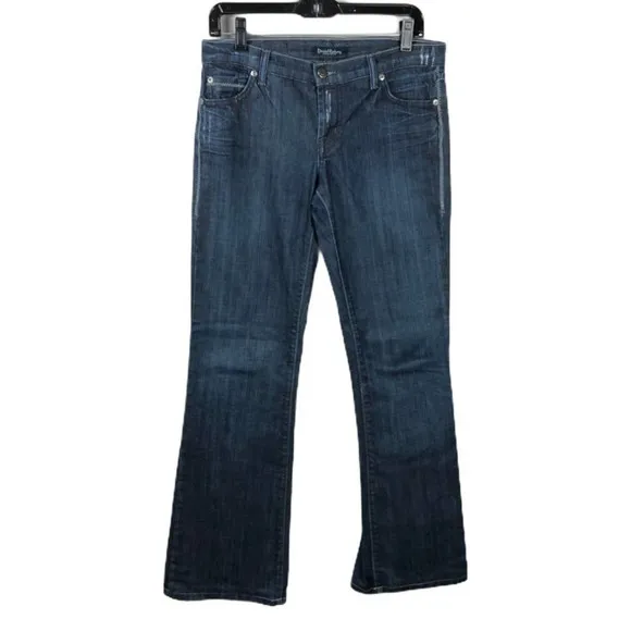 Vintage David Kahn Wide Flare Low-rise Dark Wash Jeans Women's Size 28x32