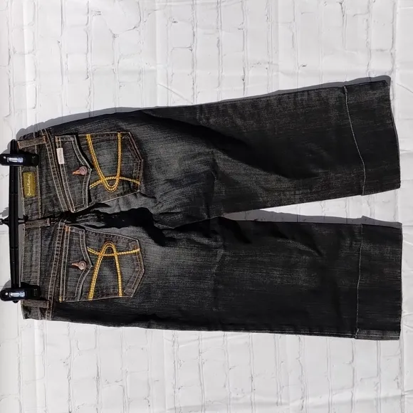 David Kahn Medium Wash Cropped Cuffed Bottom Jeans