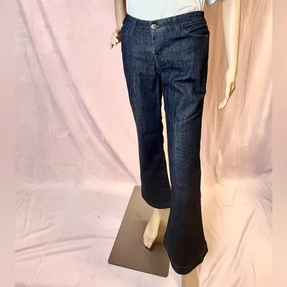 David Kahn High Rise Flared Leg Dark Wash Jeans