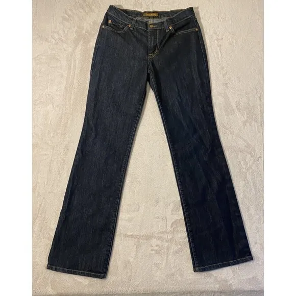 David Kahn Jeans Straight Leg Women's Dark Wash Denim Size 6 Mid Rise