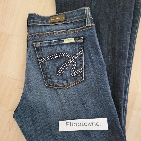 David Kahn "Nikki" womens jeans with swarovski crystals on pockets size …