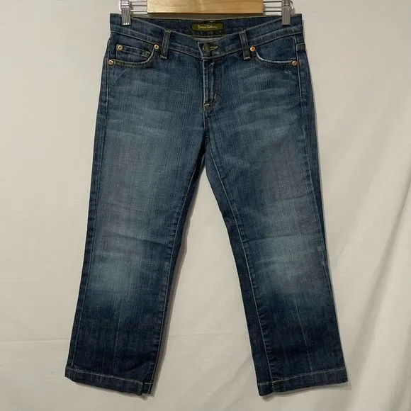 Sz 27 David Kahn Heidi Cropped Medium Wash Blue Jeans