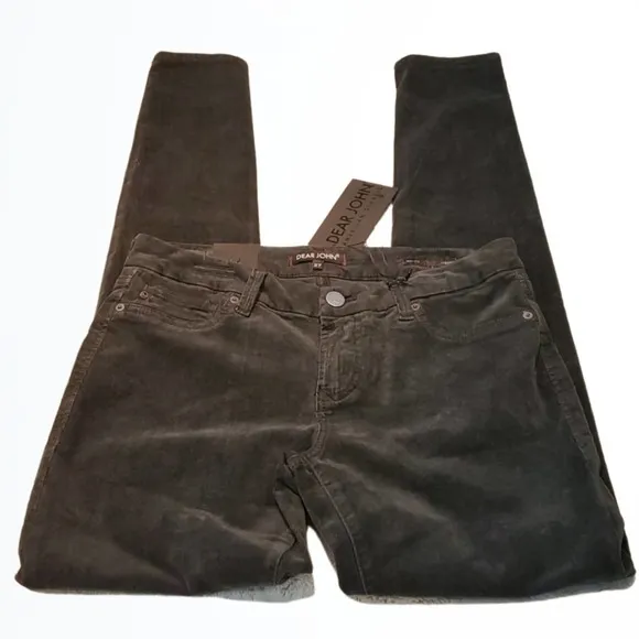 Dear John Mid Rise Black Corduroy Metro Jean Jegging Size 27 Waist 28 Inch NWT
          
      NWT