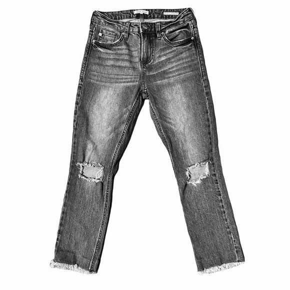 Dear John Blaire High Rise Straight Cropped Black/Gray Size 25 GUC