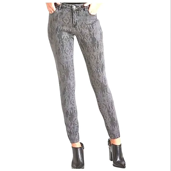 Dear John gray snakeskin Gisele high waist skinny jeans size 30
