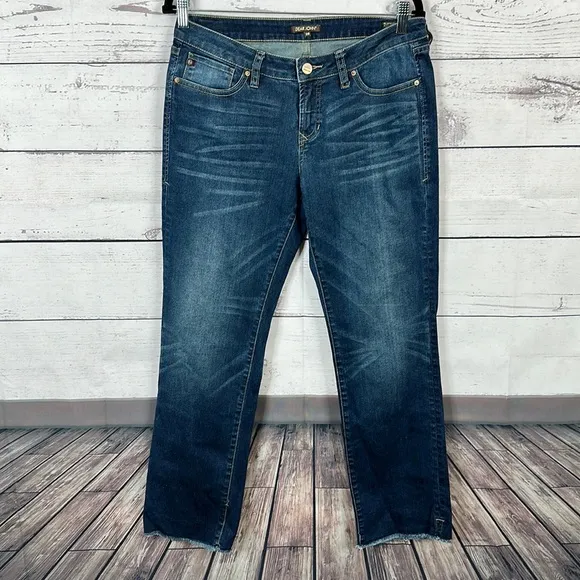 Dear John Womens Jeans size 29 Playback Cuffed Cropped Straight Leg inseam 28