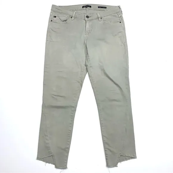 Dear John Mid Rise Joyrich Comfort Skinny Crop Sage Green Jeans Women’s Size 29