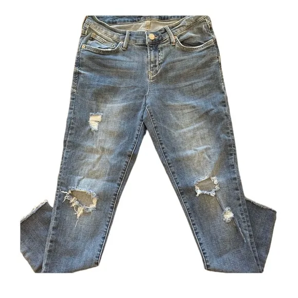 Dear John Joyrich Comfort Skinny Distressed Medium Wash Denim Jeans Size 27