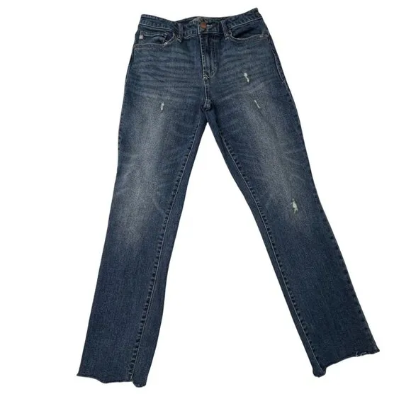 DEAR John American Classic Straight Leg Raw Hem Distressed Jeans Sz 27