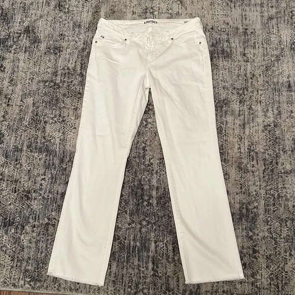 Dear John jeans. White playback cuffed. Cropped straight leg. Size 28