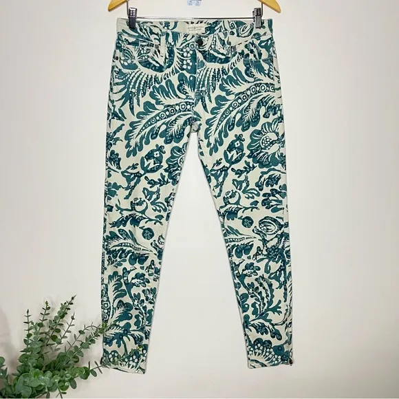 Denim & Supply Ralph Lauren Floral Print Jeans with Ankle Zipper Size 30