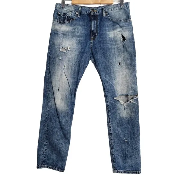 Denim & Supply Ralph Lauren Destroyed Boyfriend Jeans Size 29 Hobo Chic