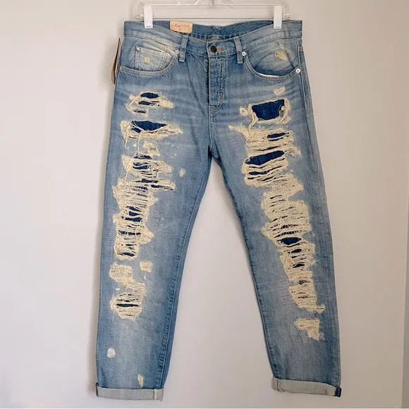 Denim and Supply Ralph Lauren Destroyed Boyfriend Cropped Jeans
          
      NWT