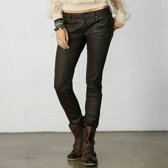 Denim & Supply Skinny Coated Moto Jeans