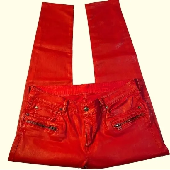 𝅺DENIM & Supply Ralph Lauren Red Skinny Denim Size 32 Professionally Hemmed EUC