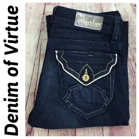 💸DENIM OF VIRTUE dark wash denim jean size 28