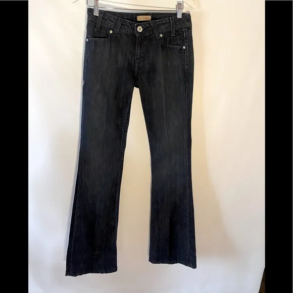 DENIM OF VIRTUE DARK WASH BOOT CUT JEANS (27)