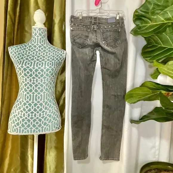 Denim of Virtue DOV studded gray skinny jeans
