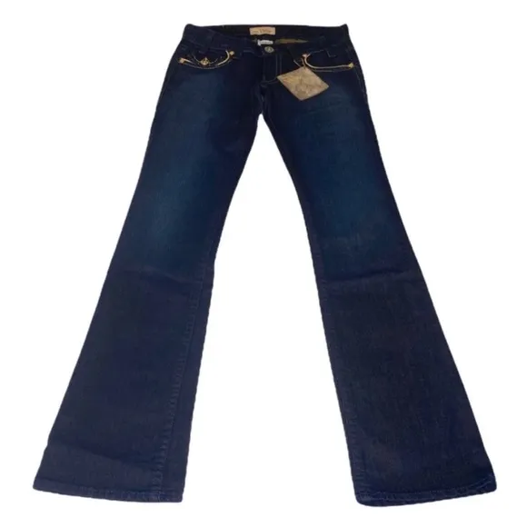 new Denim of Virtue ㋛ Justice Lurex Trim Flap Pockets Slim Jeans ㋛ Dark Denim ㋛
          
      NWT