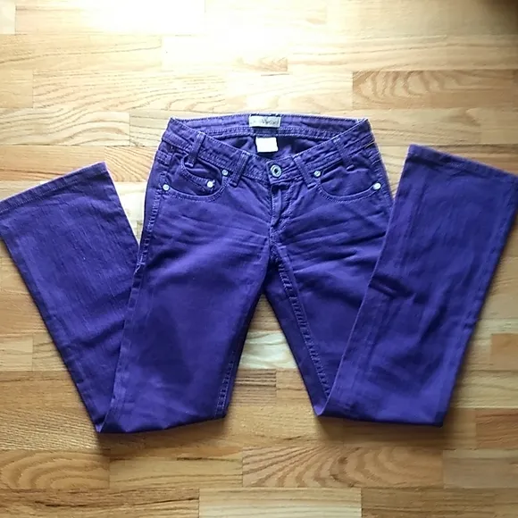 Denim of Virtue low rise purple denim jeans size 26