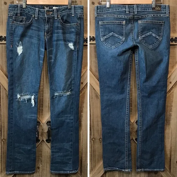 Denim of Virtue DOV Straight Leg Distressed Boyfriend USA Made Denim Jeans 30X33