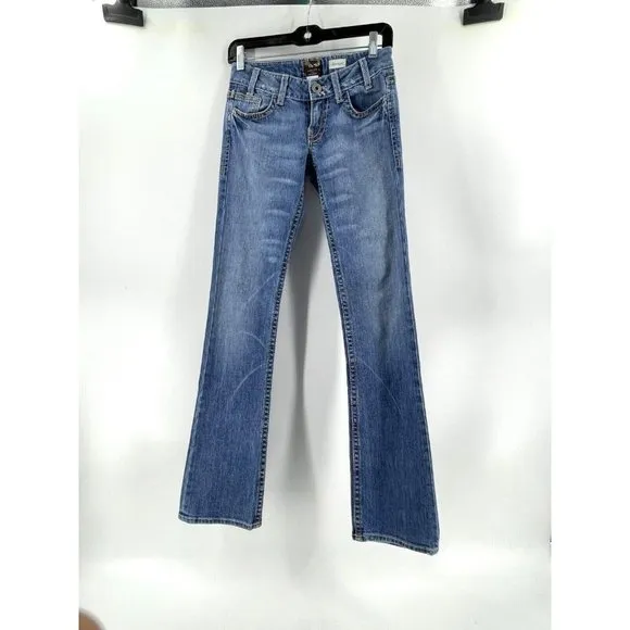 DOV Denim of Virtue Women's Boot Cut Low Rise Medium Wash Denim Jeans Size 25W