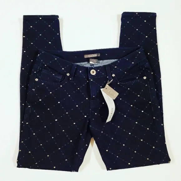 Denim of Virtue Embellished Studded Polka Dot Skinny Jeans
          
      NWT