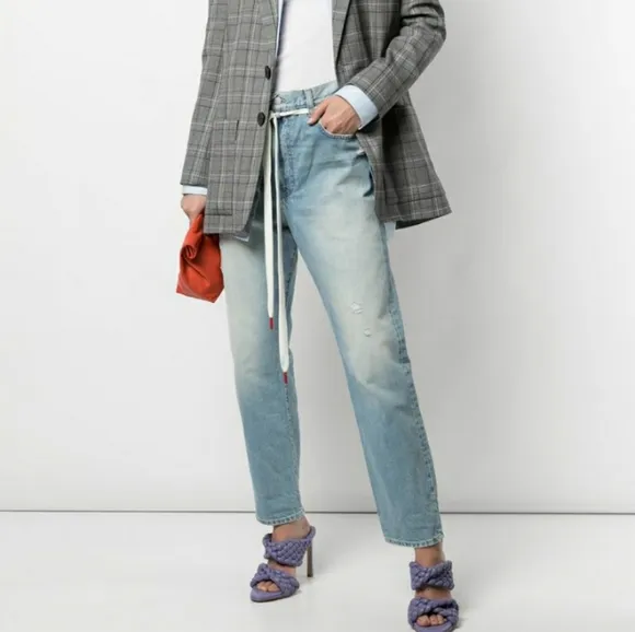 Denimist tie-waist straight-leg jeans
          
      NWT