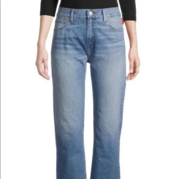 Denimist size 27 Joni straight Leg distressed jeans busted hem
