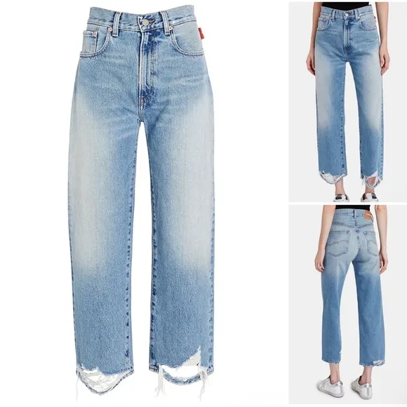 Denimist Pierce Distressed High-Rise Jeans Blue 27