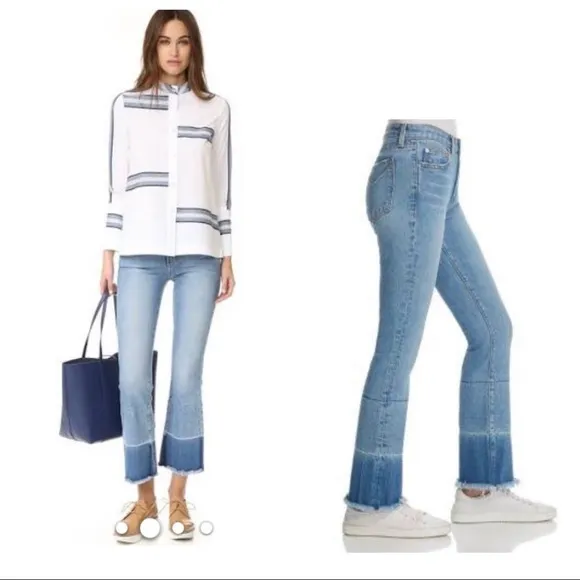 Derek Lam Jane mid rise flip flop flare jeans