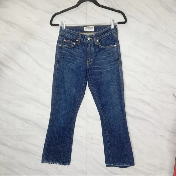 Derek Lam Crosby Denim Mid-Rise Cropped Flare Jeans