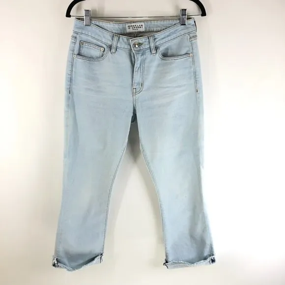 Derek Lam 10 Crosby Womens Gia Jeans Mid-Rise Cropped Flare Light Wash 28