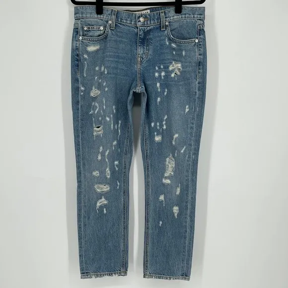 Derek Lam 10 Crosby MILA Midrise Girlfriend Womens Jean Size 28 Distressed