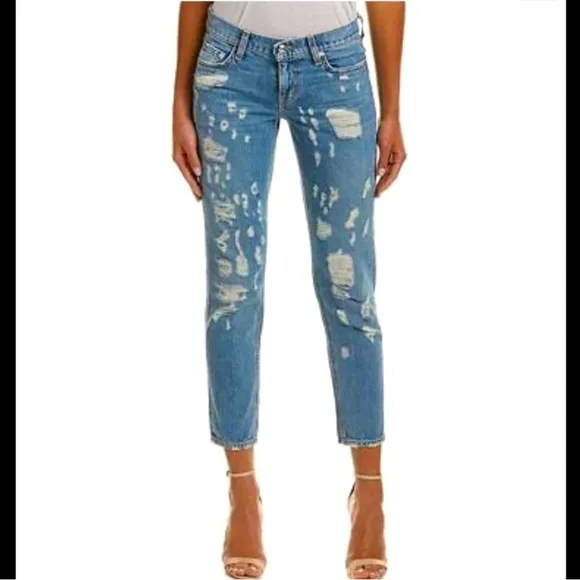 Derek Lam 10 Crosby Mid Rise Mila Girlfriend Rips Jeans Sz 25 or 27 100% Cotton
          
      Boutique