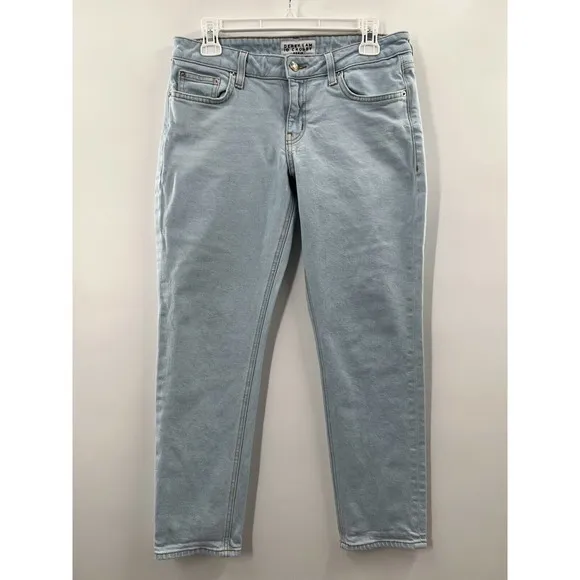 Derek Lam IO Crosby Women’s Mila Mid Rise Girlfriend Light Wash Crop Jeans 27