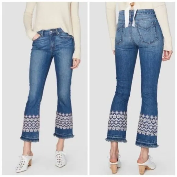 Derek Lam Jane Mid Rise Flip Flop Flare Jeans