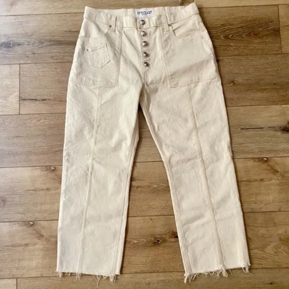 Derek Lam 10 Crosby Blake Slim Culotte Jeans Size 30 Straight Leg Fray spring