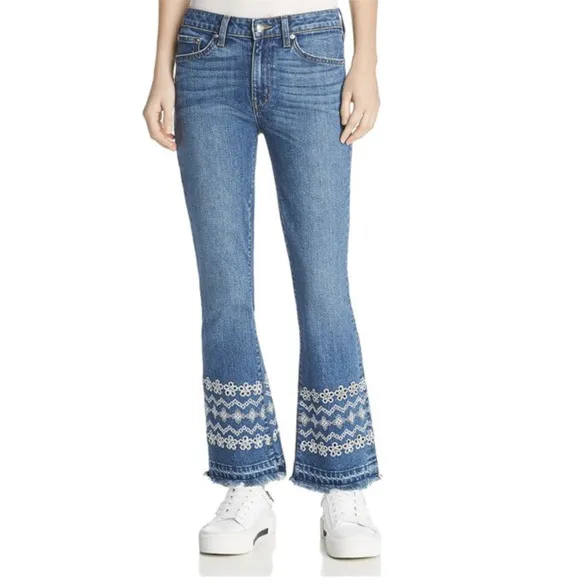 Derek Lam Womens Jane Flip Flop Flared Jeans Blue Size 27