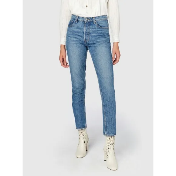DEREK LAM 10 CROSBY Lou High-Rise Straight-Leg Jeans Size 26