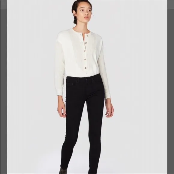Derek Lam 10 Crosby Devi Mid Rise Black Skinny Jeans Sz 27 Classic Minimalist