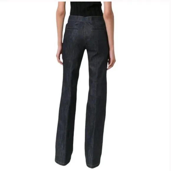 DEREK LAM CHARLOTTE HIGH WAIST FLARE LEG DENIM JEANS INDIGO US 2