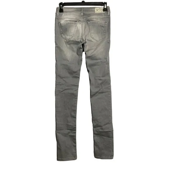 Diesel Livier Women Jeans Skinny Super Slim Jegging W25 Gray Low Waist Stretch